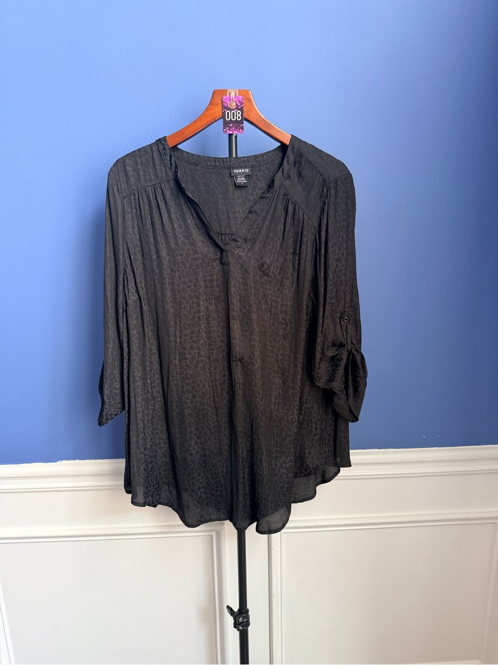 torrid Black leopard print Georgette Blouse